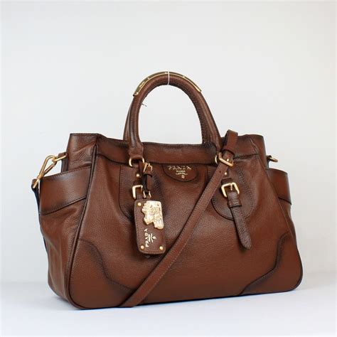 prada chocolate brown handbag